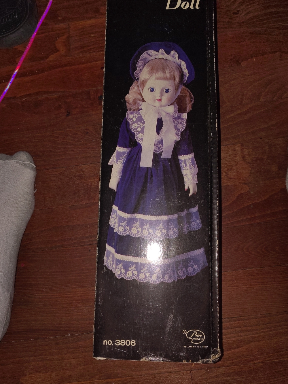 Vintage Porcelain Doll "no. 3806" with Blue Dress and Lace